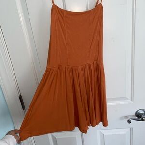 Orange H&M spaghetti strap mini romper